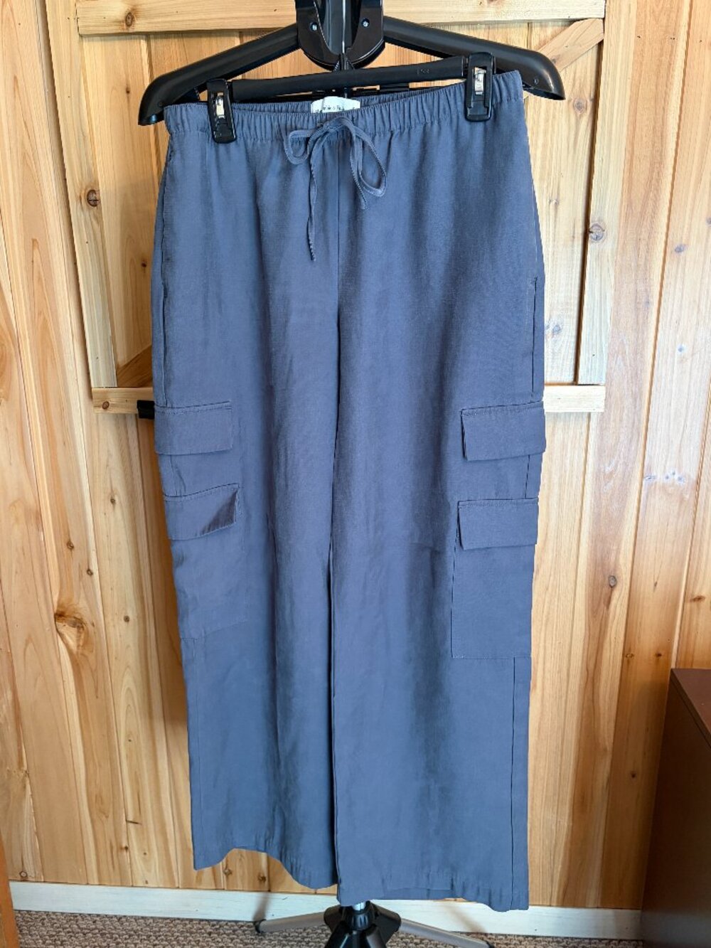 Abercrombie & Fitch Women's Elastic Waist Cargo Pants Size Small Blue/Slate